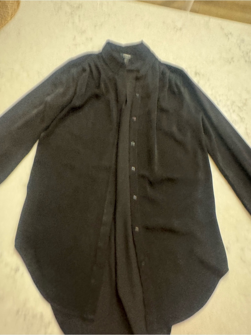Express Black Long Sleeve Button Front Tunic